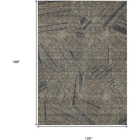 Brown Black And Gray Geometric Washable Indoor Outdoor Area Rug Photo 3