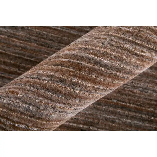 Brown Black And Gray Handmade Indoor Outdoor Area Rug Photo 6