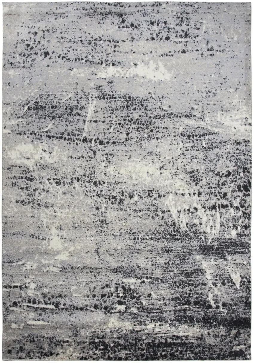 Brown Black And Ivory Abstract Area Rug Photo 4