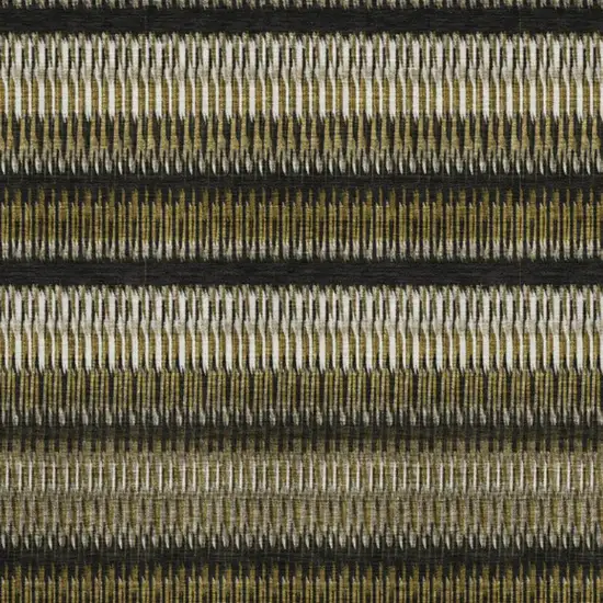 Brown Black And Ivory Striped Washable Area Rug With UV Protection Photo 4