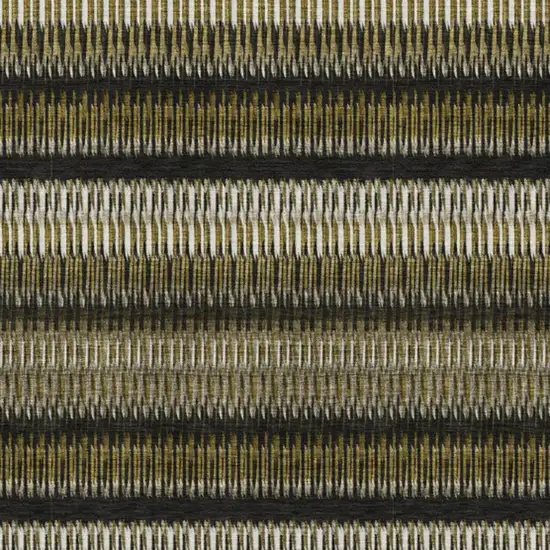 Brown Black And Ivory Striped Washable Area Rug With UV Protection Photo 3