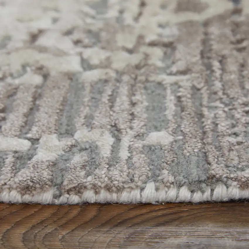 Brown Black and Tan Abstract Hand Tufted Area Rug Photo 8