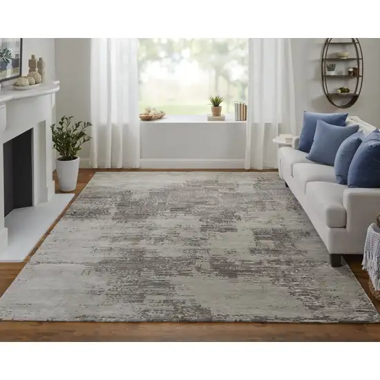 Brown Black and Tan Abstract Hand Tufted Area Rug Photo 9