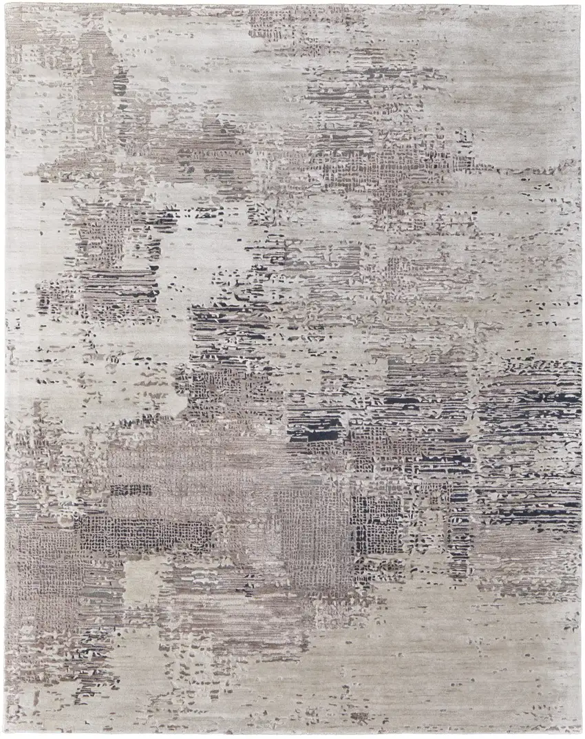 Brown Black and Tan Abstract Hand Tufted Area Rug Photo 5