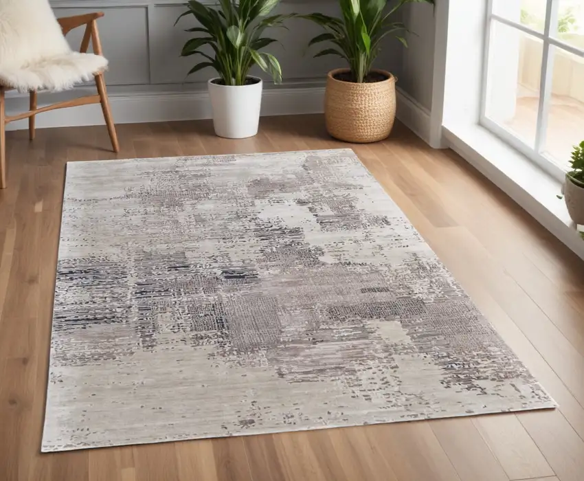 Brown Black and Tan Abstract Hand Tufted Area Rug Photo 1