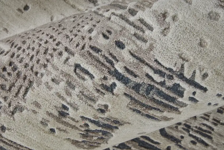 Brown Black and Tan Abstract Hand Tufted Area Rug Photo 9