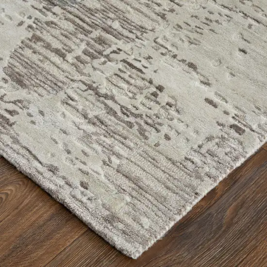 Brown Black and Tan Abstract Hand Tufted Area Rug Photo 9