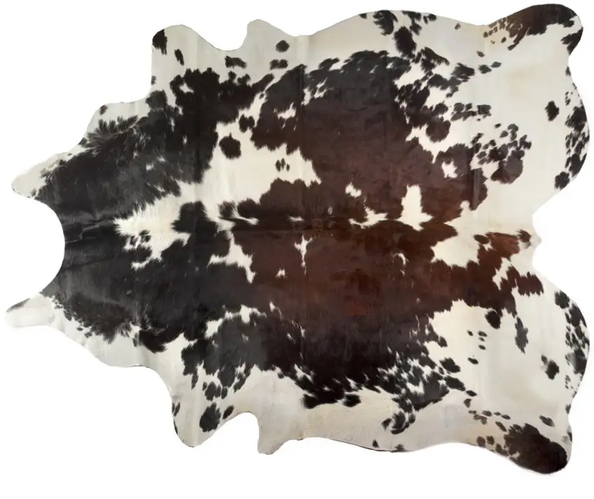Brown Black and White Cowhide Hand Knotted Area Rug Photo 1