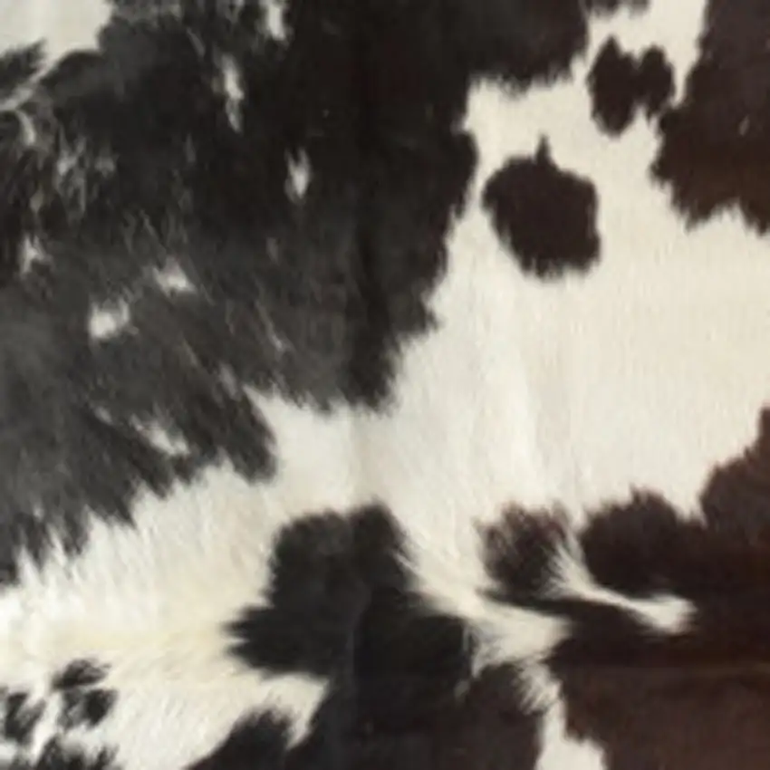 Brown Black and White Cowhide Hand Knotted Area Rug Photo 4