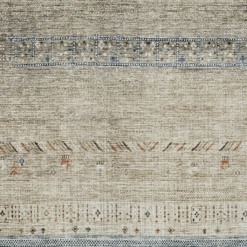 Brown Blue And Beige Southwestern Washable Indoor Outdoor Area Rug Photo 6