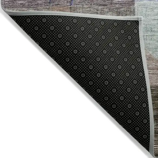 Brown Blue And Green Abstract Washable Indoor Outdoor Area Rug Photo 3