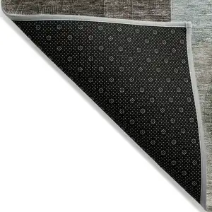 Photo of Brown Blue And Green Geometric Washable Indoor Outdoor Area Rug
