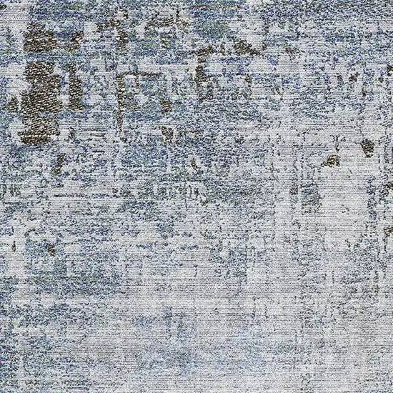 Brown Blue And Taupe Abstract Washable Area Rug With UV Protection Photo 3