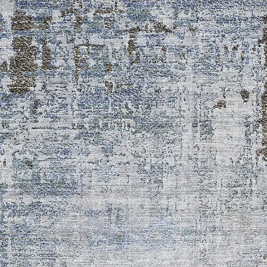 Brown Blue And Taupe Abstract Washable Area Rug With UV Protection Photo 3