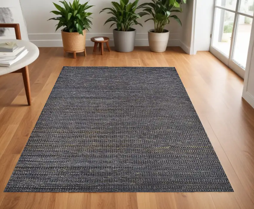 Brown Blue And Taupe Hand Woven Area Rug Photo 1
