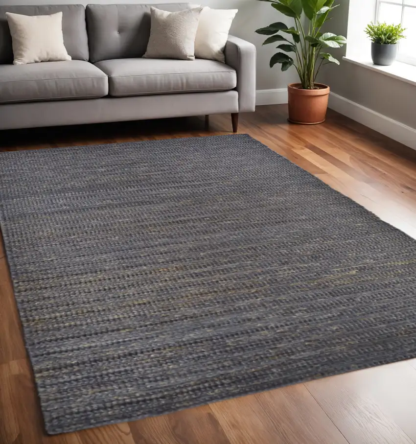 Brown Blue And Taupe Hand Woven Area Rug Photo 1