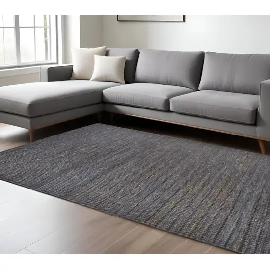 Brown Blue And Taupe Hand Woven Area Rug Photo 1