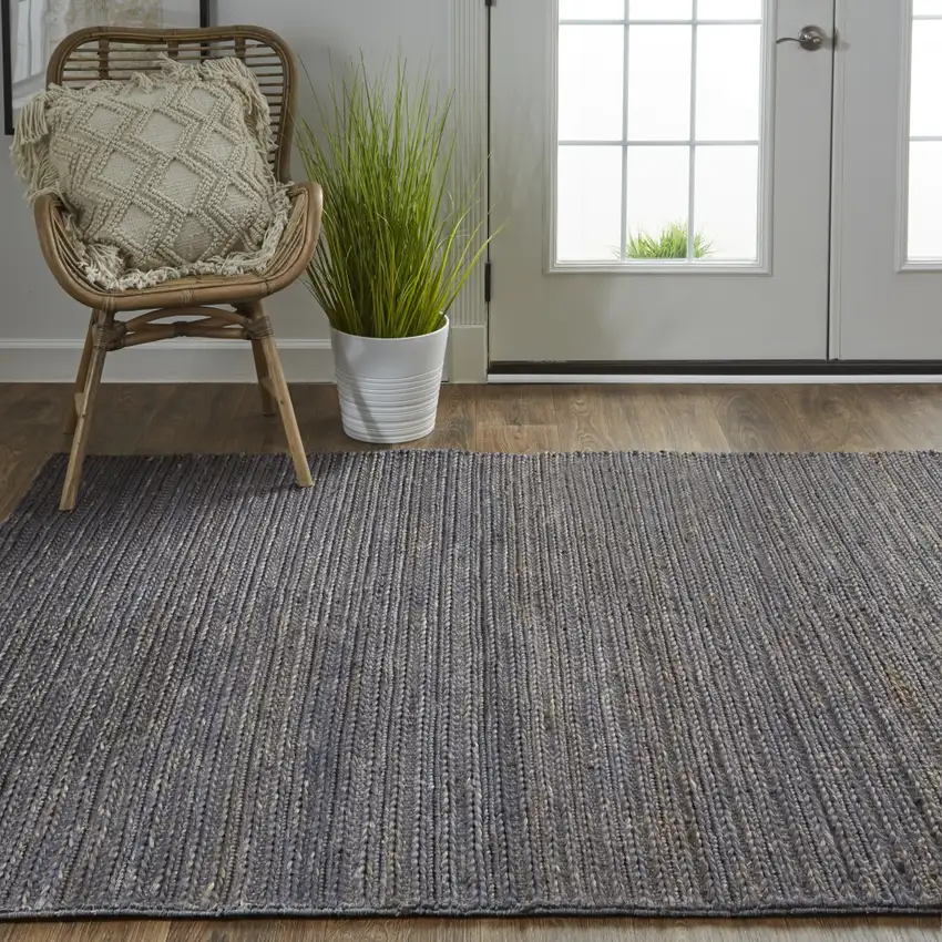 Brown Blue And Taupe Hand Woven Area Rug Photo 7