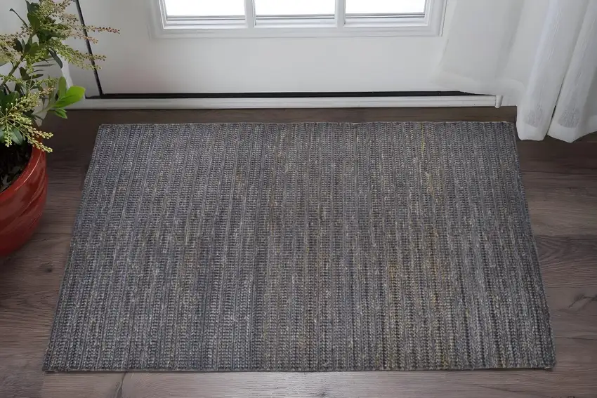 Brown Blue And Taupe Hand Woven Area Rug Photo 1
