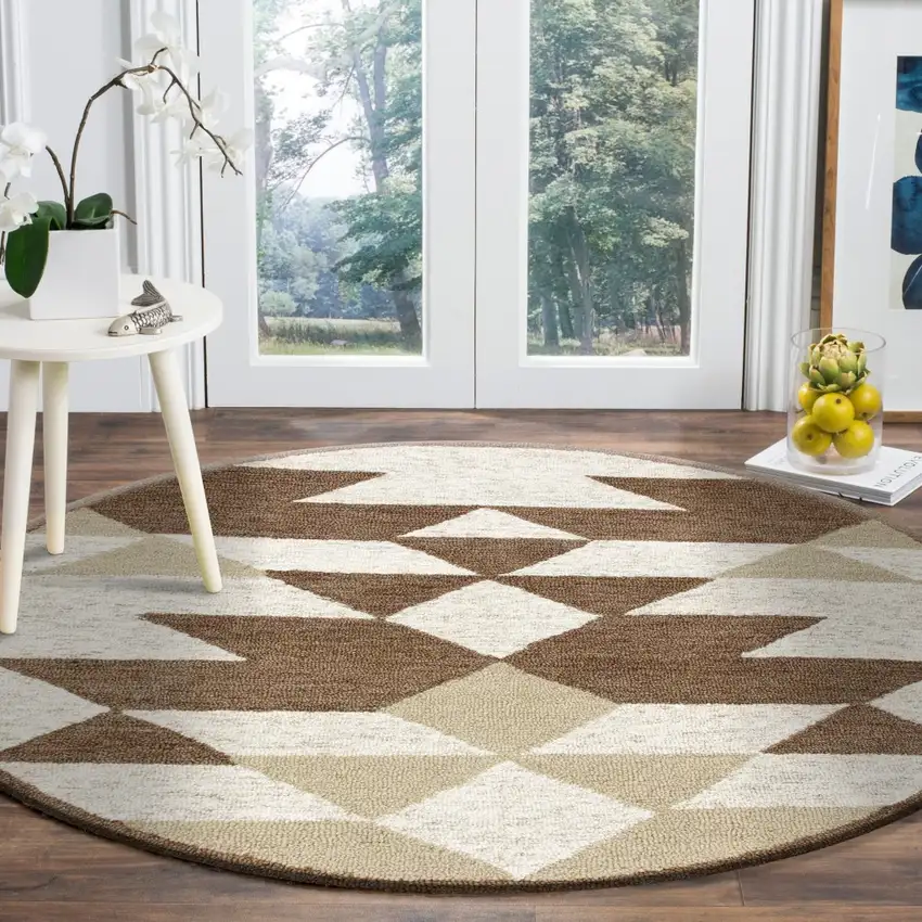 Brown Bohemian Geometric Area Rug Photo 7