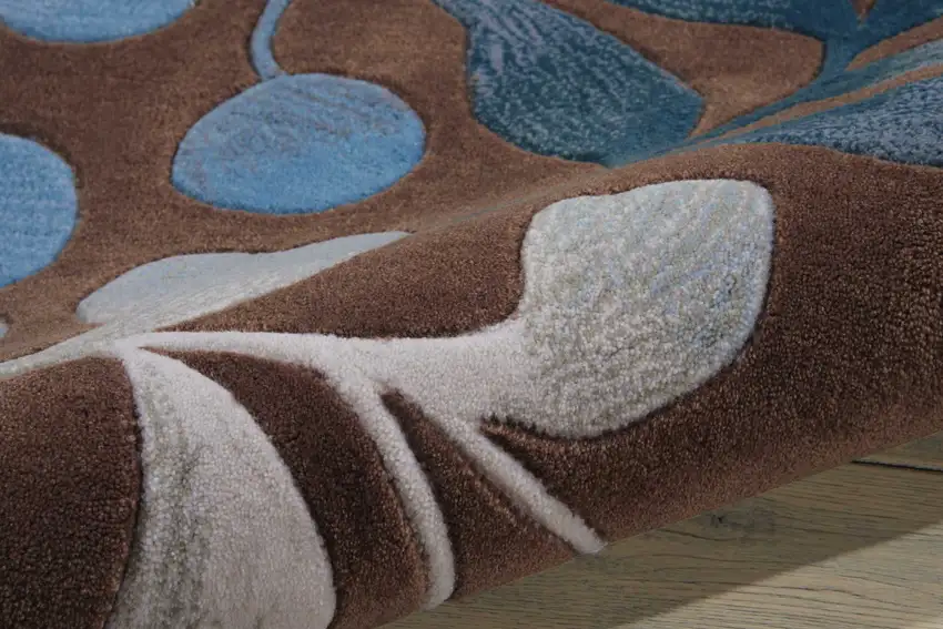 Brown Botanical Leaves Area Rug Photo 6