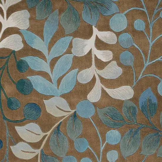 Brown Botanical Leaves Area Rug Photo 3