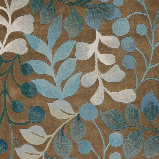 Brown Botanical Leaves Area Rug Photo 5