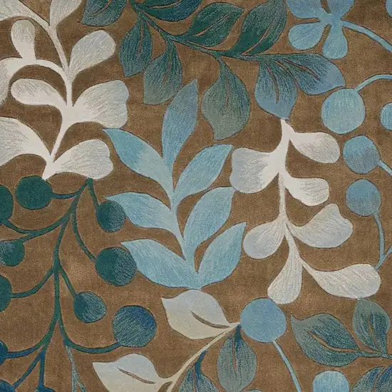 Brown Botanical Leaves Area Rug Photo 3