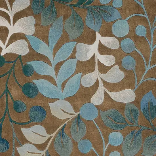 Brown Botanical Leaves Area Rug Photo 5