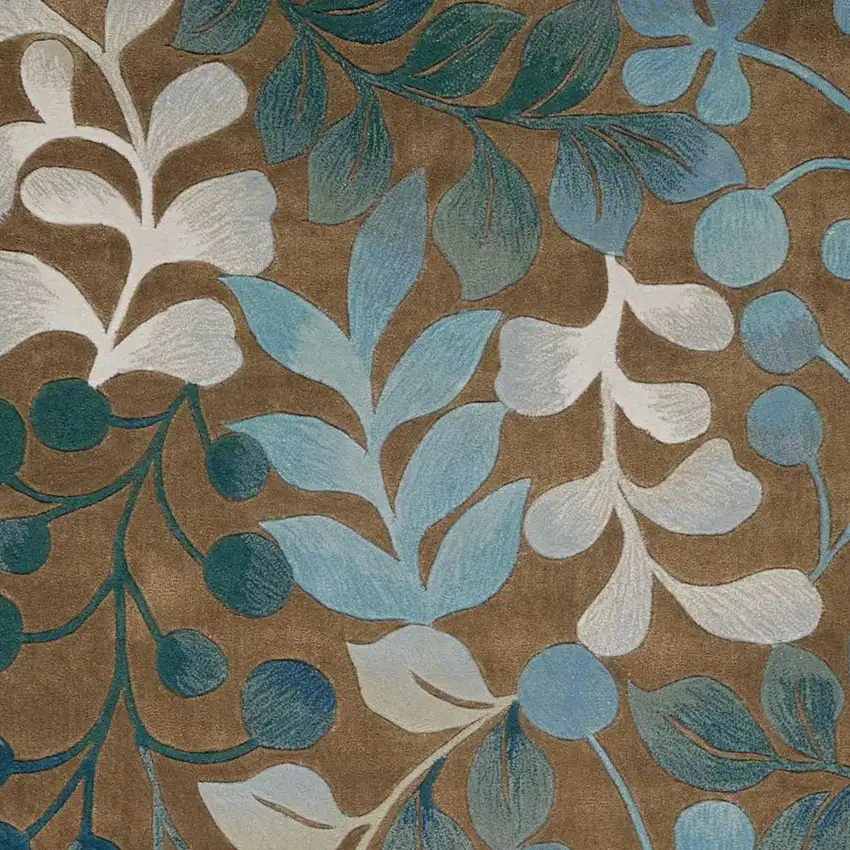 Brown Botanical Leaves Area Rug Photo 3