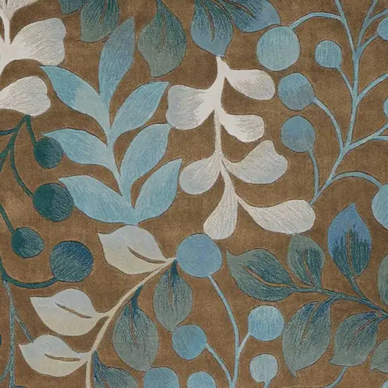 Brown Botanical Leaves Area Rug Photo 5