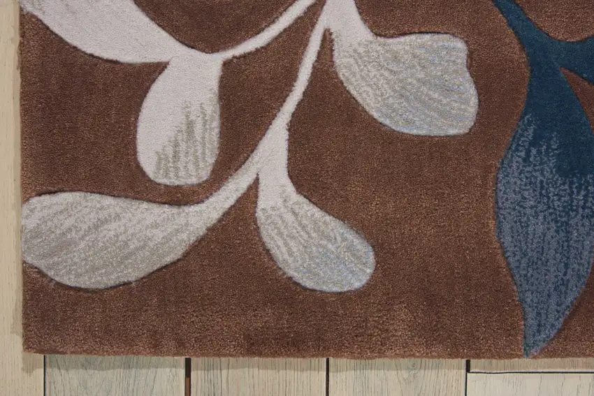 Brown Botanical Leaves Area Rug Photo 7