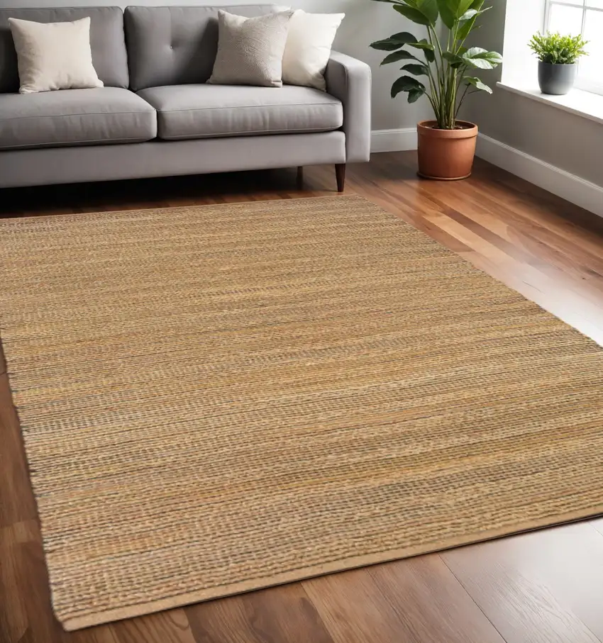 Brown Braided Jute Area Rug Photo 1