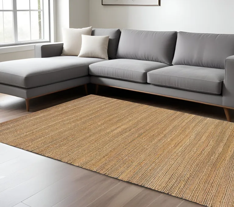 Brown Braided Jute Area Rug Photo 5