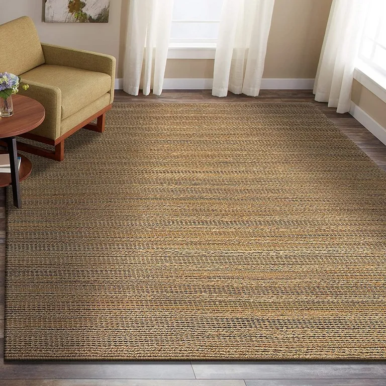 Brown Braided Jute Area Rug Photo 5
