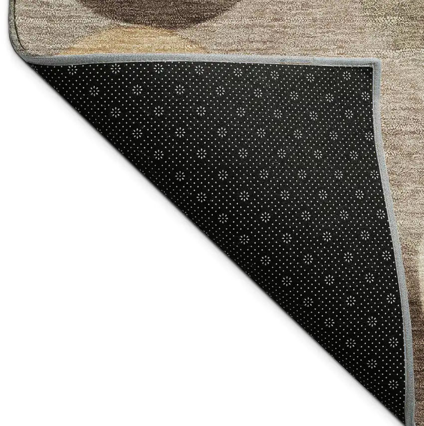 Brown Copper And Beige Geometric Washable Indoor Outdoor Area Rug Photo 9