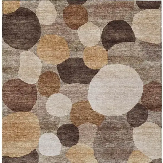 Brown Copper And Beige Geometric Washable Indoor Outdoor Area Rug Photo 3