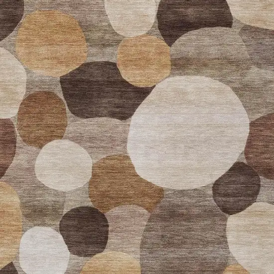 Brown Copper And Beige Geometric Washable Indoor Outdoor Area Rug Photo 2