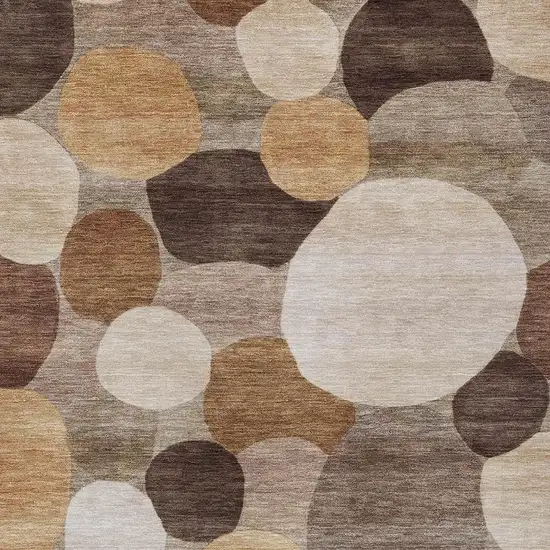 Brown Copper And Beige Geometric Washable Indoor Outdoor Area Rug Photo 2