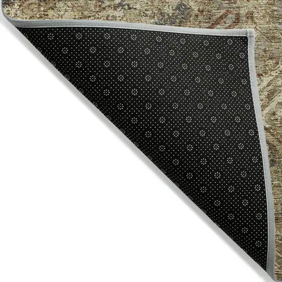 Brown Copper And Gold Geometric Washable Indoor Outdoor Area Rug Photo 2