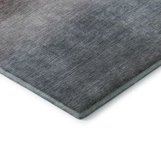 Brown Copper And Gray Striped Washable Area Rug With UV Protection Photo 6