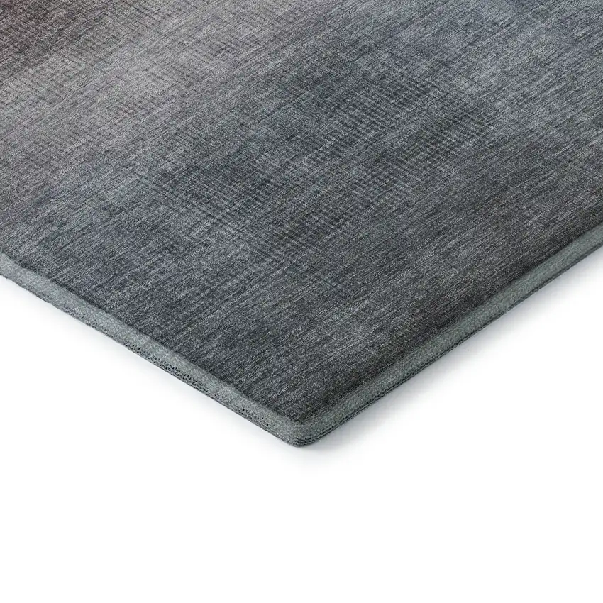 Brown Copper And Gray Striped Washable Area Rug With UV Protection Photo 6