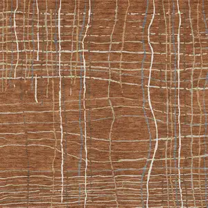 Photo of Brown Copper And Gray Striped Washable Indoor Outdoor Area Rug
