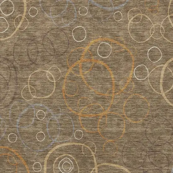 Brown Copper And Ivory Geometric Washable Indoor Outdoor Area Rug Photo 2