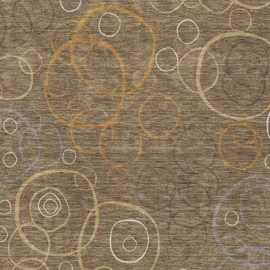 Brown Copper And Ivory Geometric Washable Indoor Outdoor Area Rug Photo 2