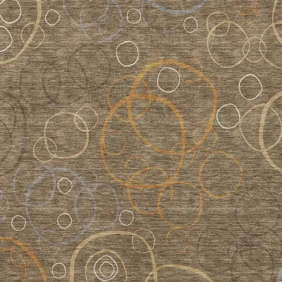 Brown Copper And Ivory Geometric Washable Indoor Outdoor Area Rug Photo 2