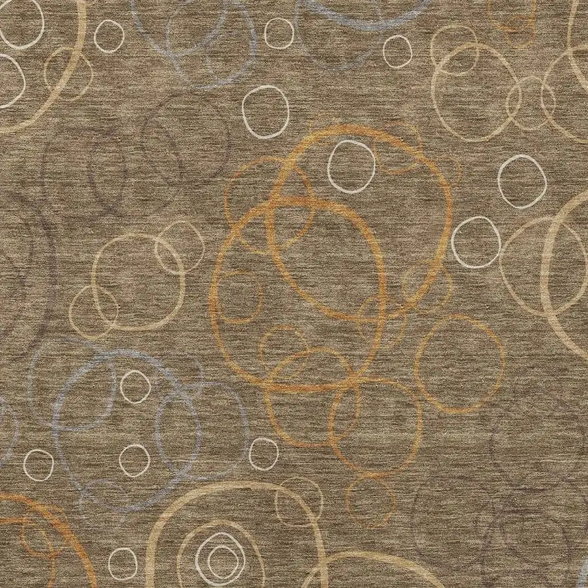 Brown Copper And Ivory Geometric Washable Indoor Outdoor Area Rug Photo 2