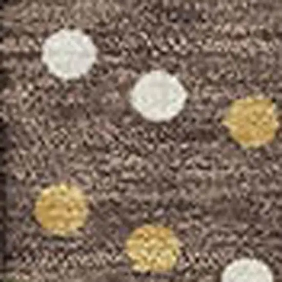 Brown Copper And Ivory Polka Dot Washable Area Rug With UV Protection Photo 3