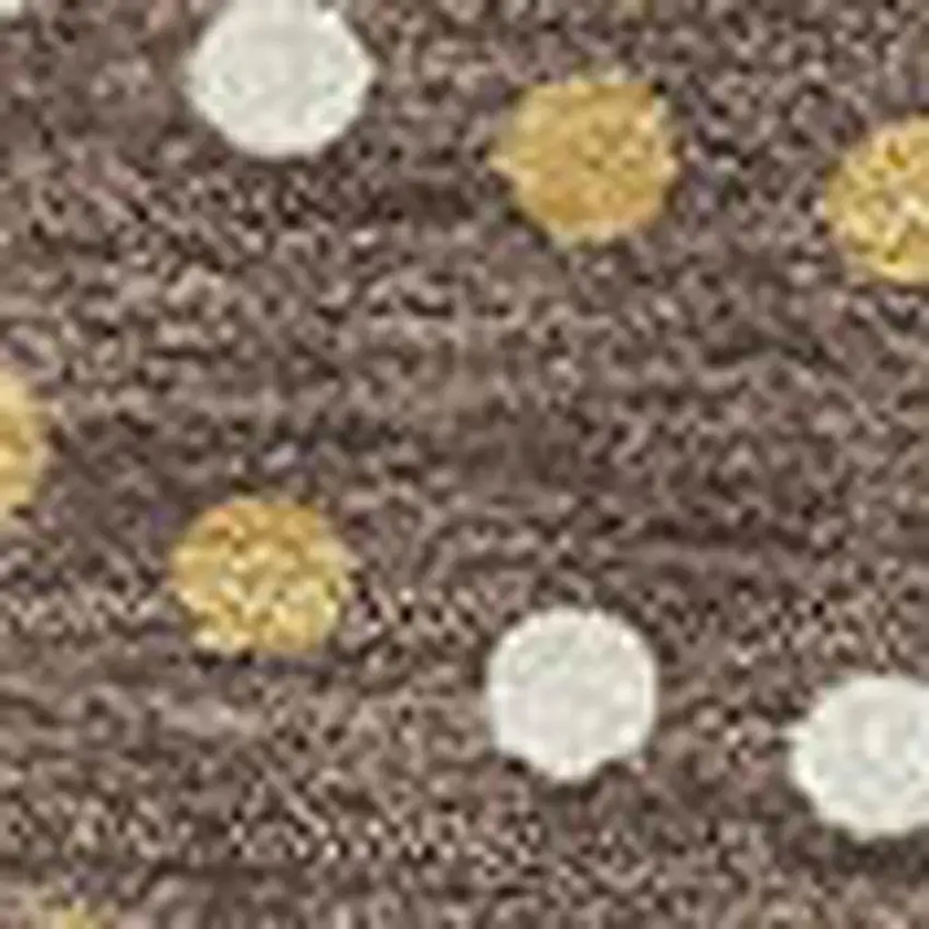 Brown Copper And Ivory Polka Dot Washable Area Rug With UV Protection Photo 2