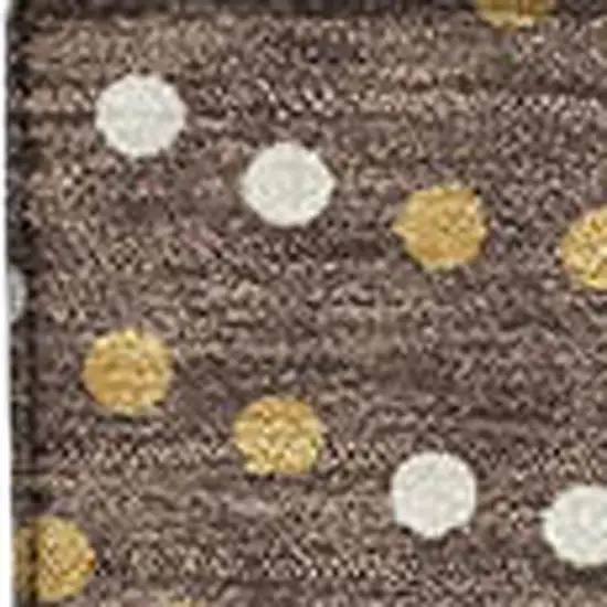 Brown Copper And Ivory Polka Dot Washable Area Rug With UV Protection Photo 3